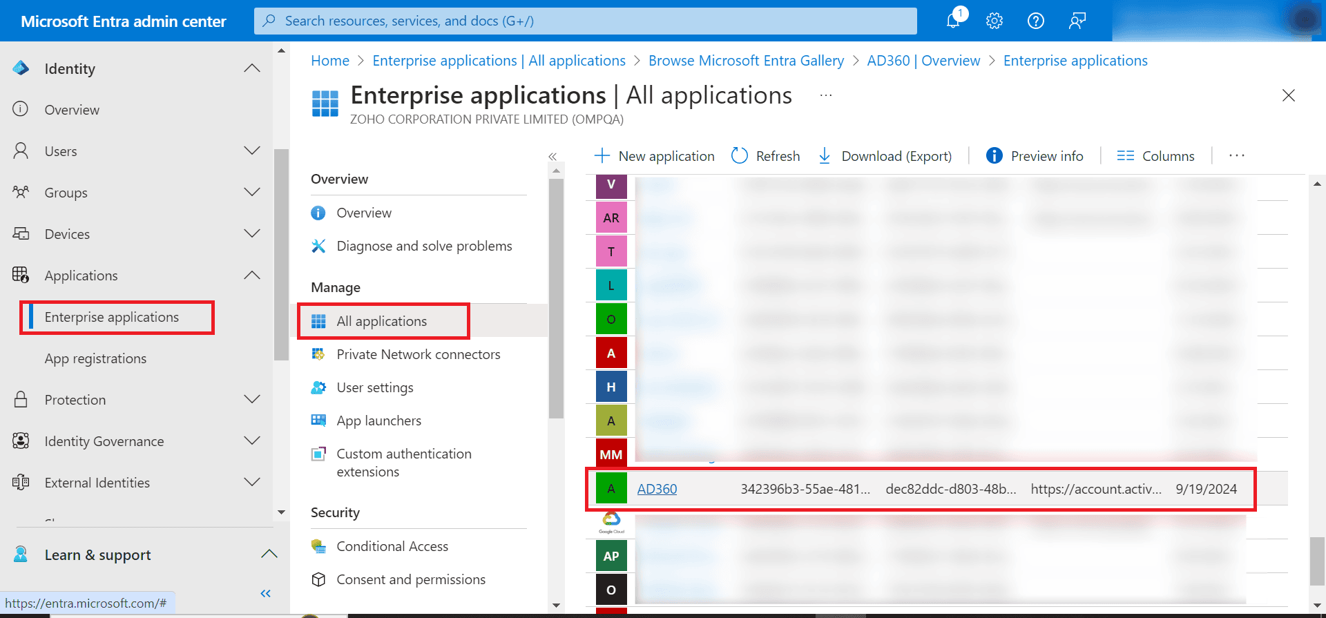 Error Message Configuring AD360 in Entra ID